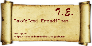 Takácsi Erzsébet névjegykártya